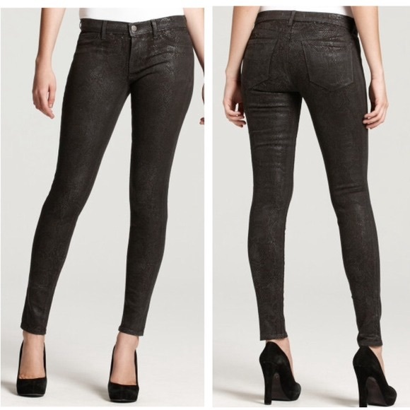 J Brand Denim - J Brand Boa Snake Print Coated Skinny Jeans
